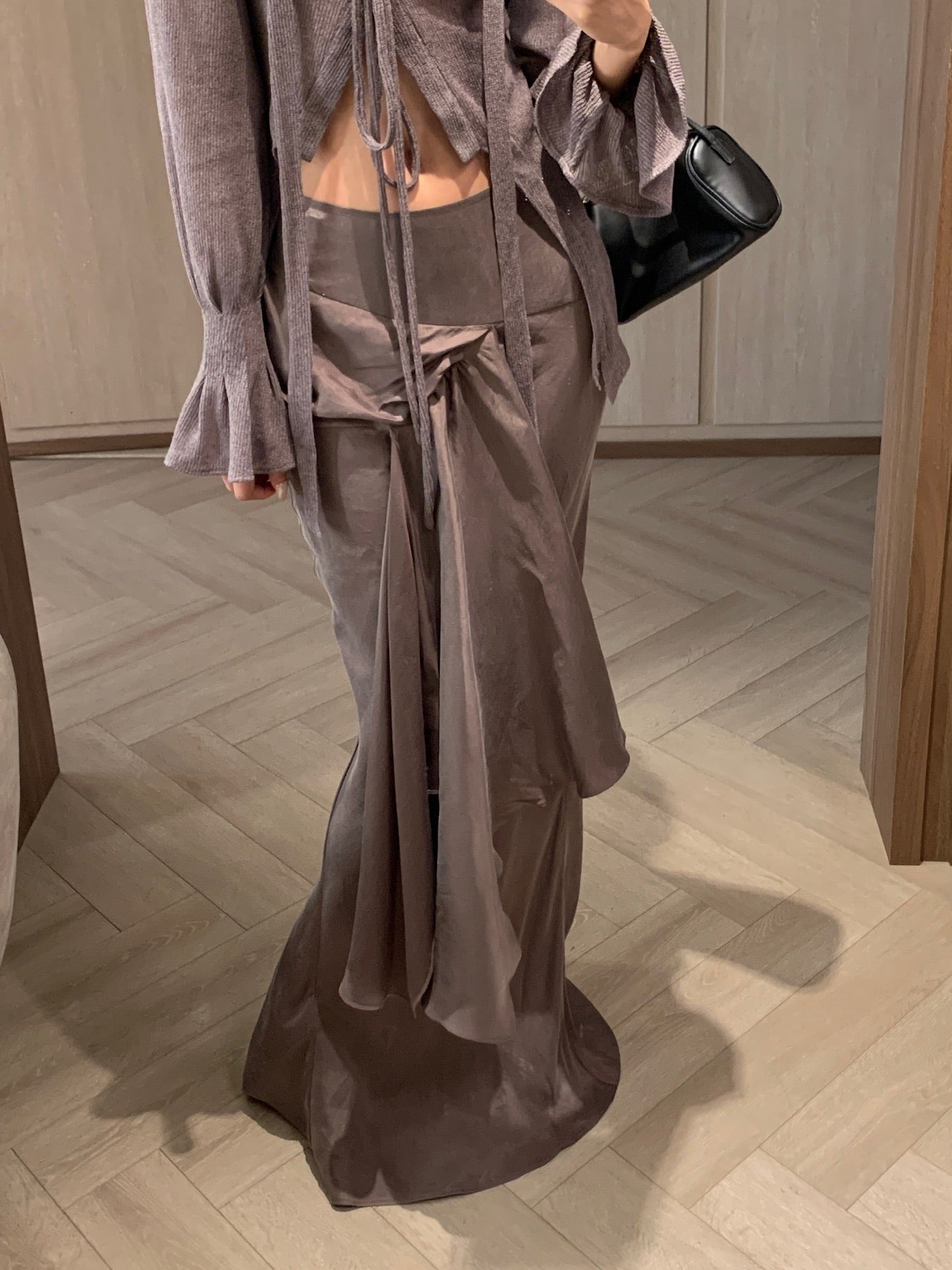 Draped Pleated Mermaid Skirt