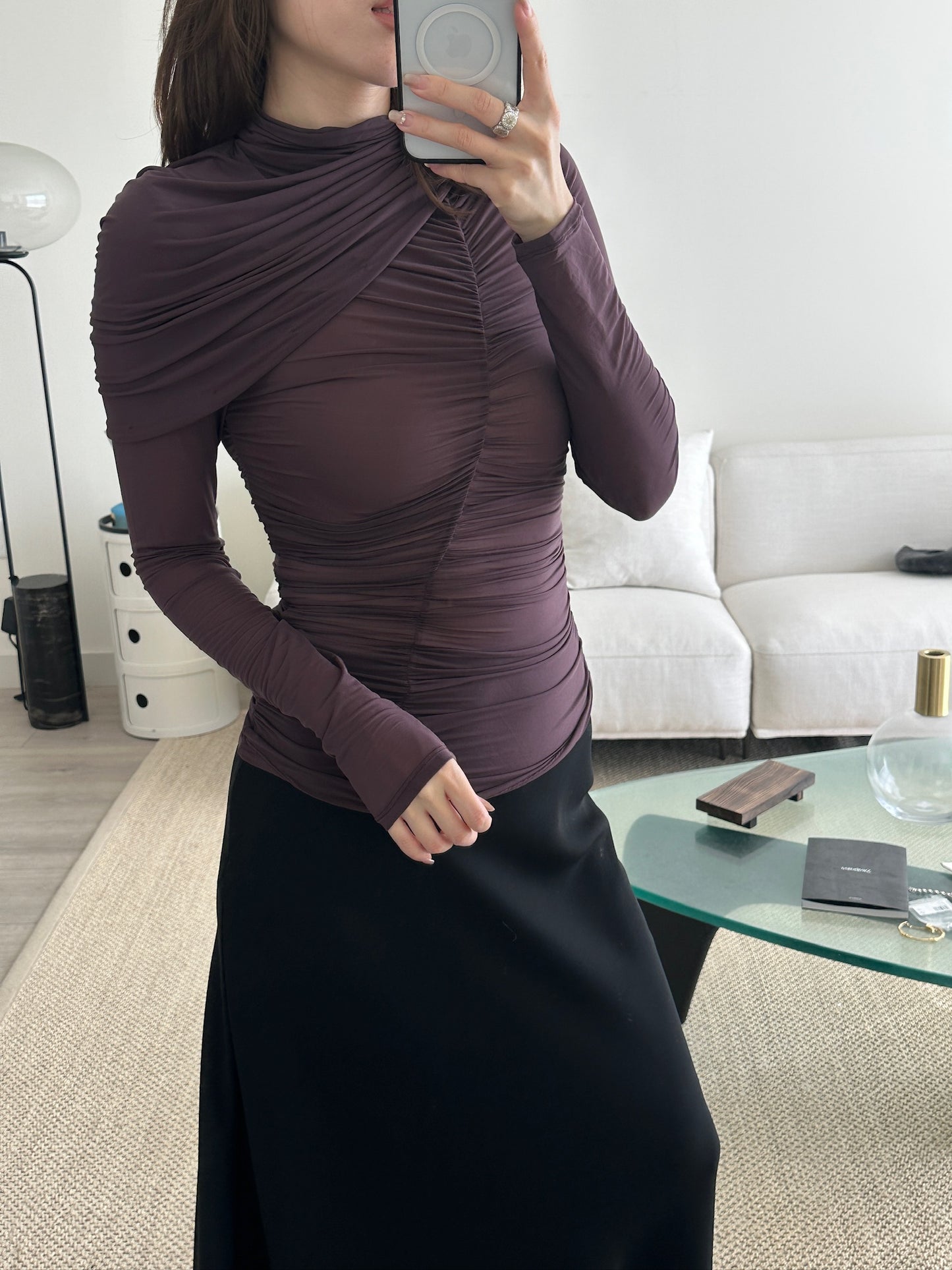 Ruched Cape-effect Top