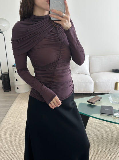 Ruched Cape-effect Top