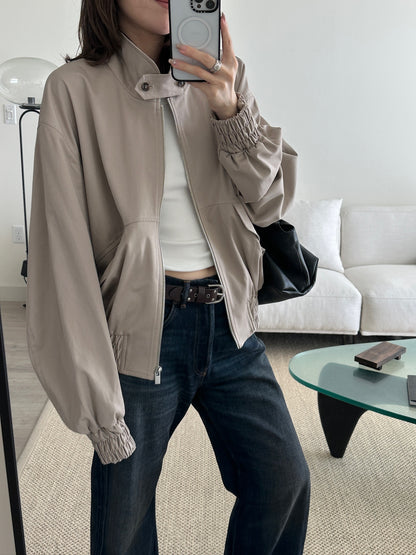 High-neck Cropped Bomber