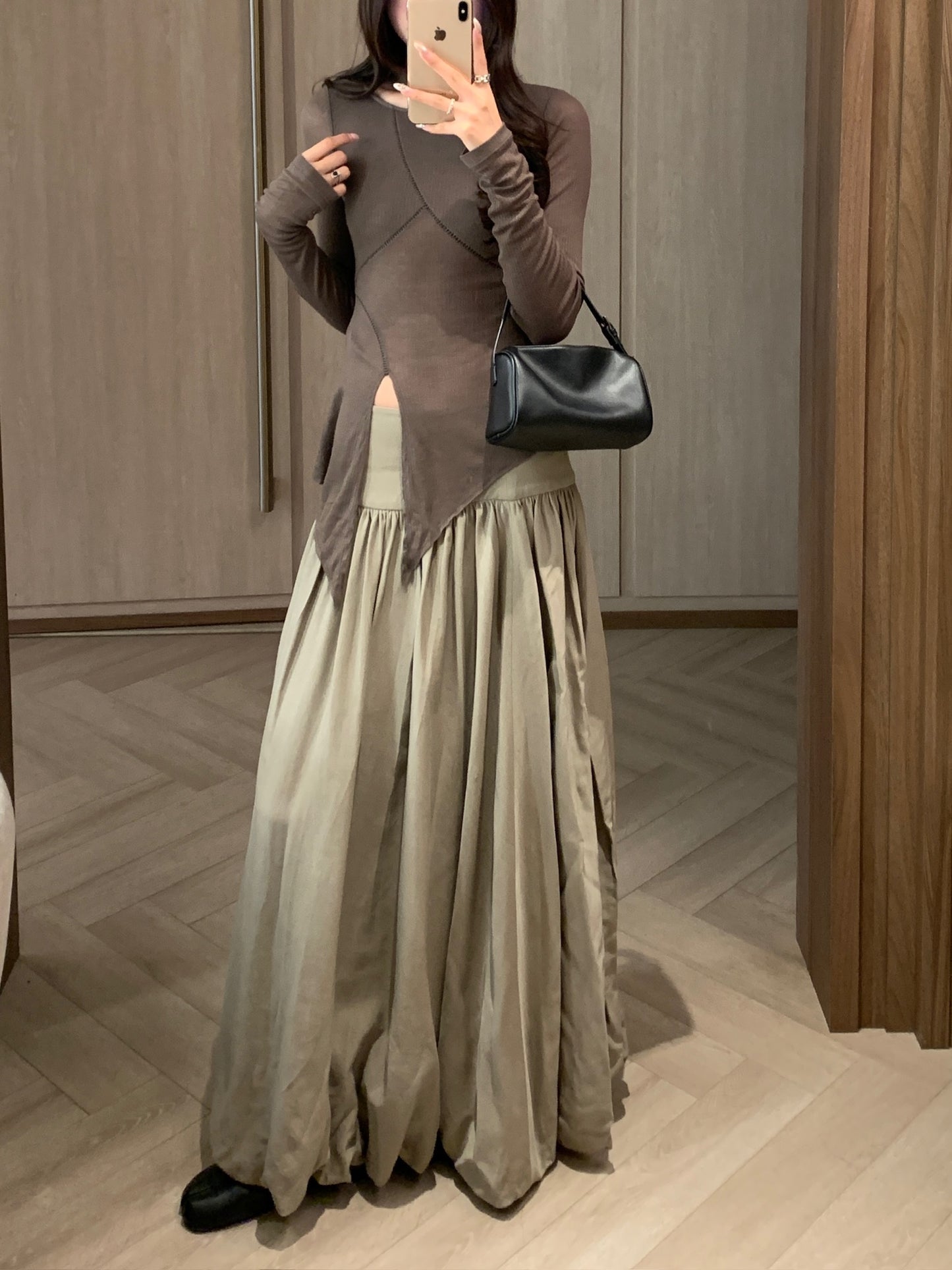 Bloom Ruched Midi Skirt