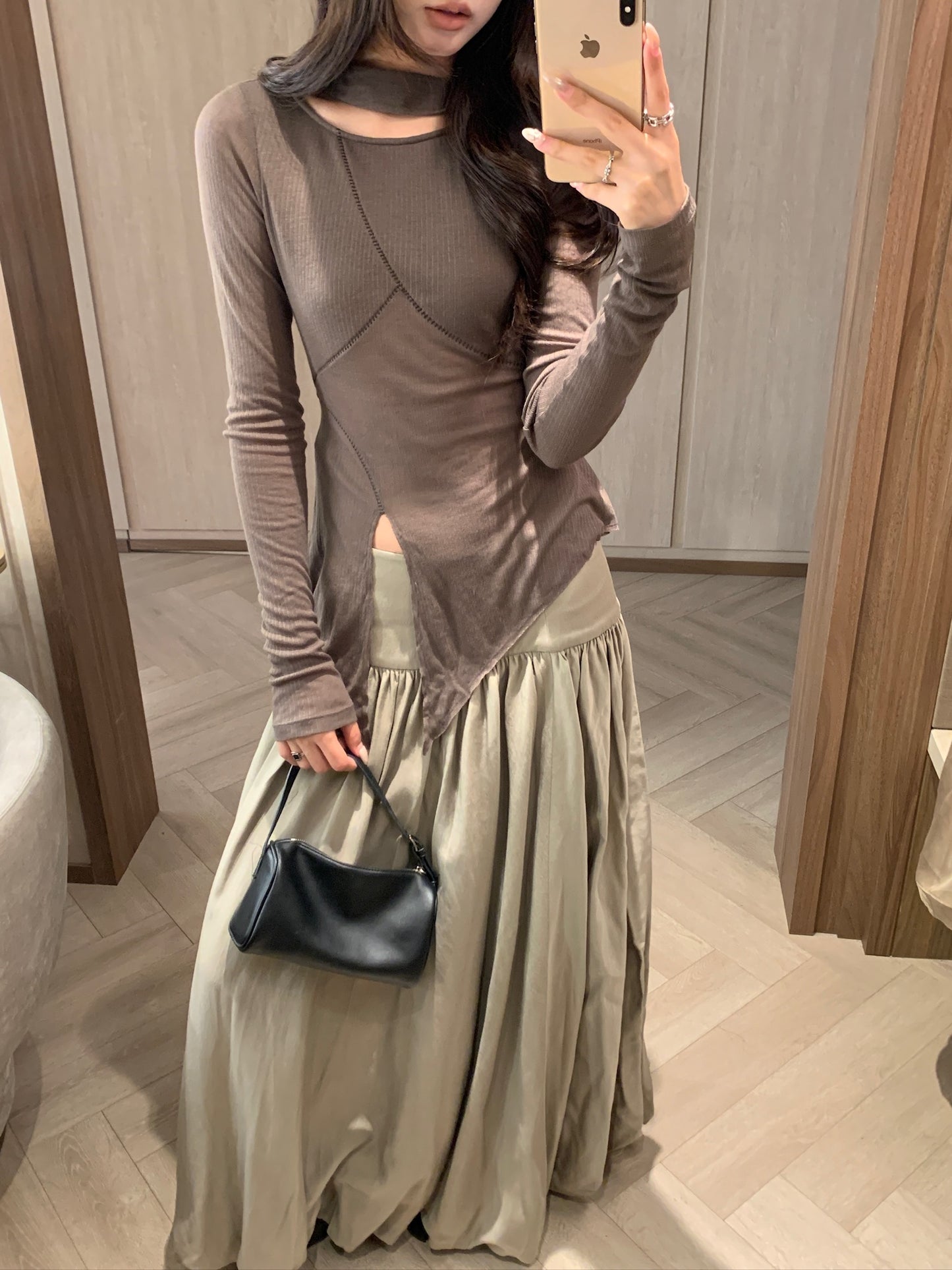 Mock-neck Layered Top