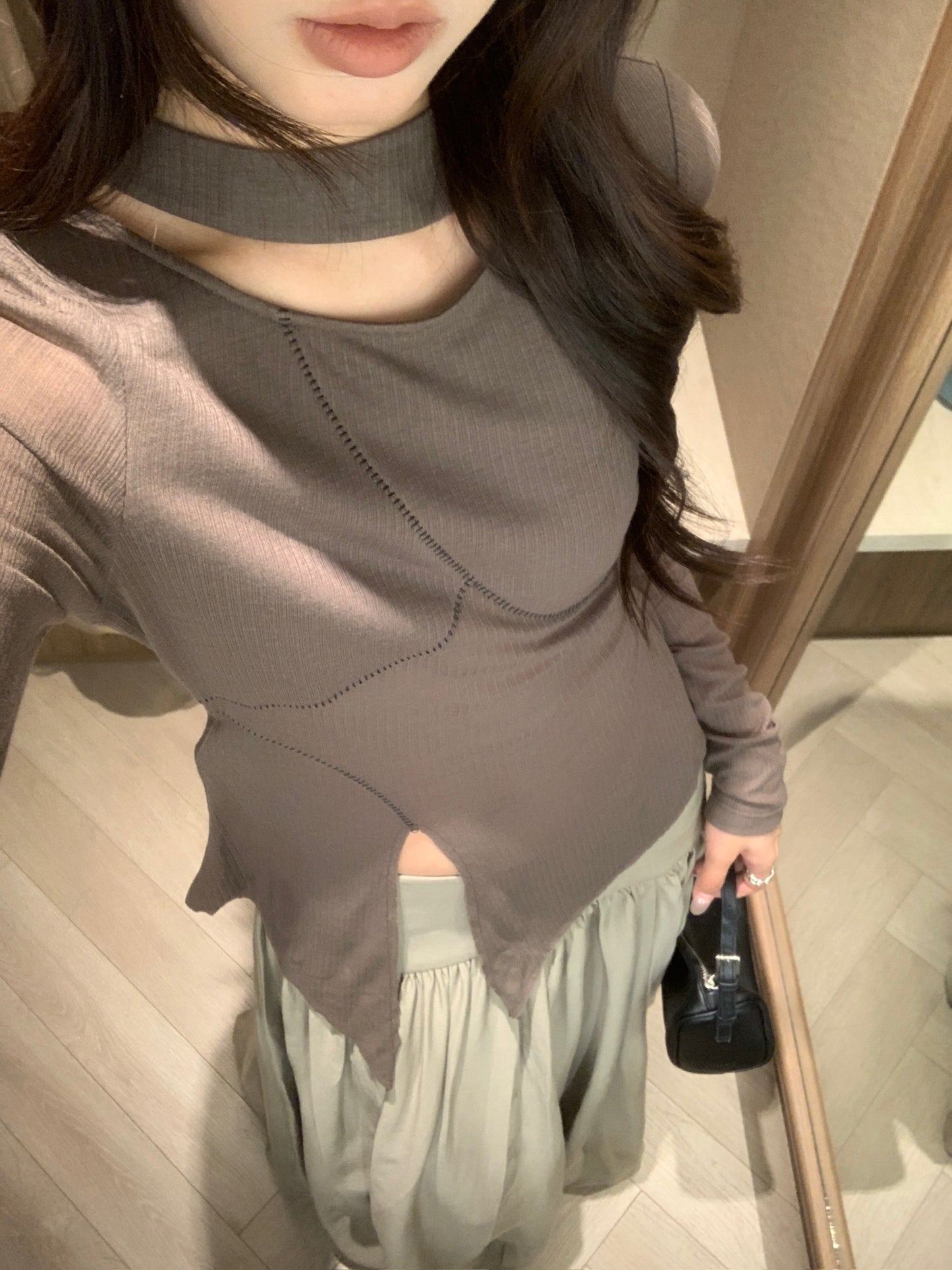 Mock-neck Layered Top