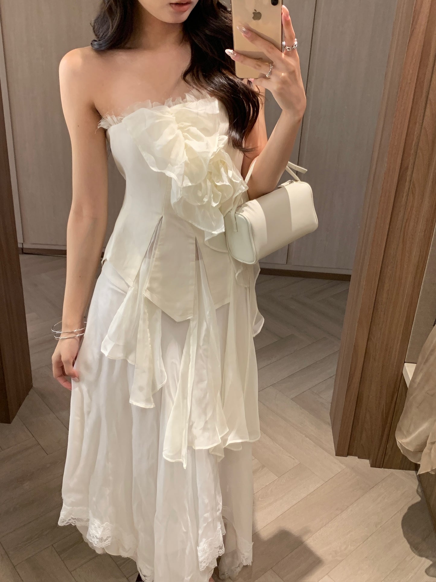 Silk Lace Bandeau Top