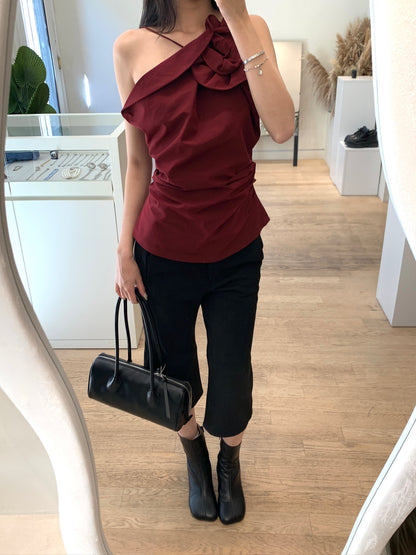 Rose One-shoulder Top