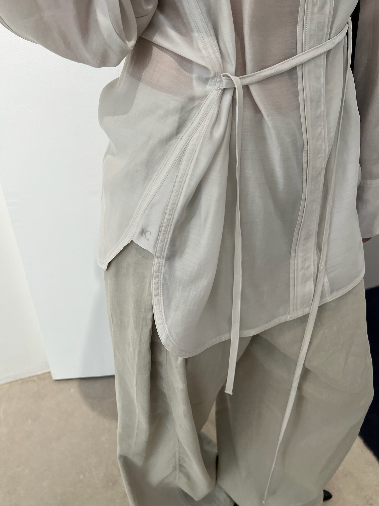 See-through Back Strap Shirt