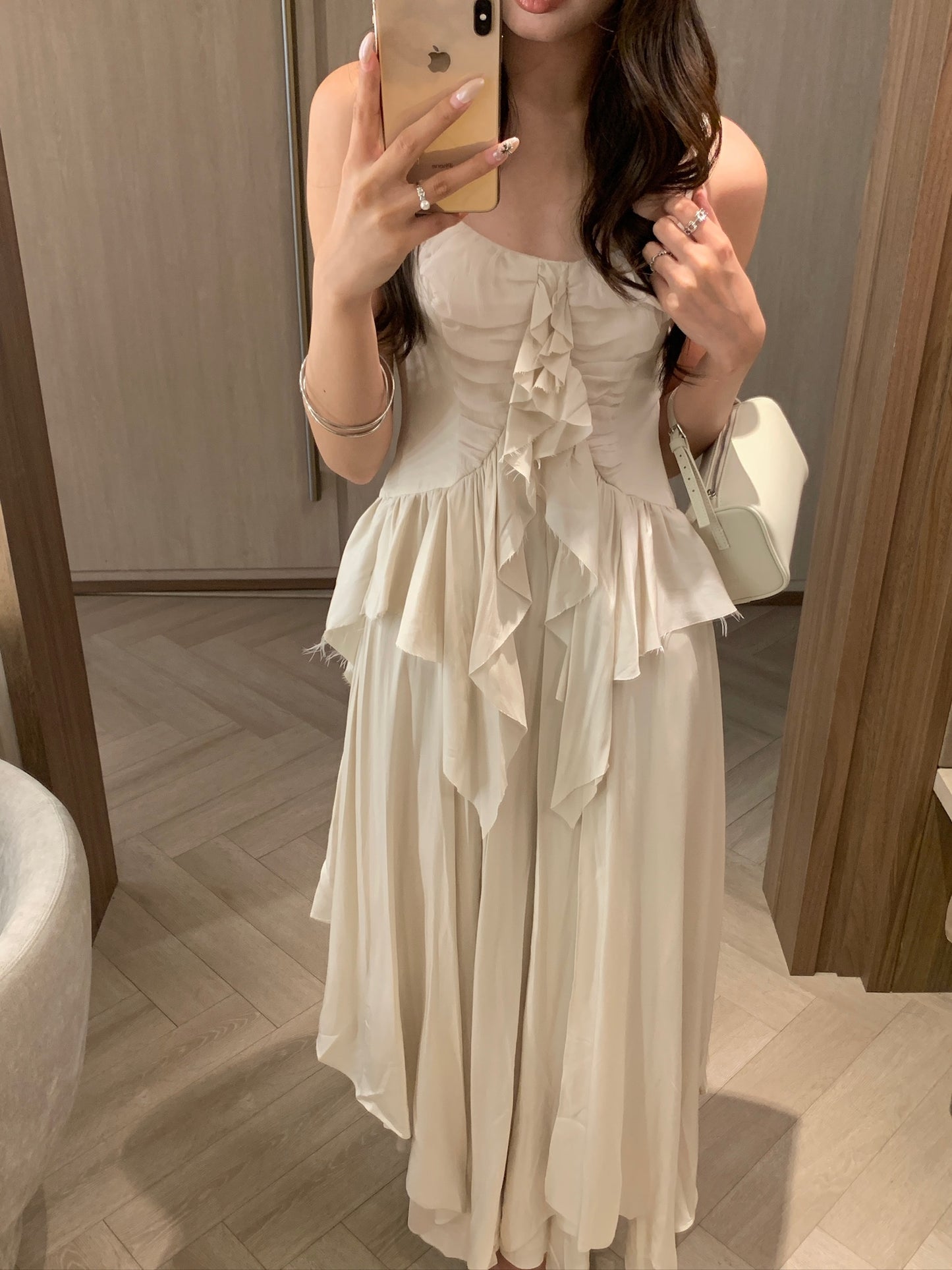 Shirred Hemline Dress