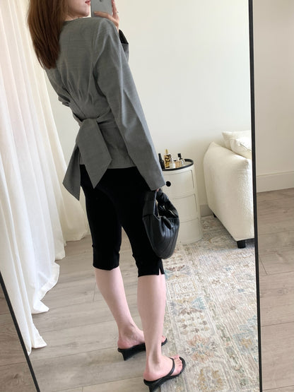 Fitted Blouse With Back Tie Detail
