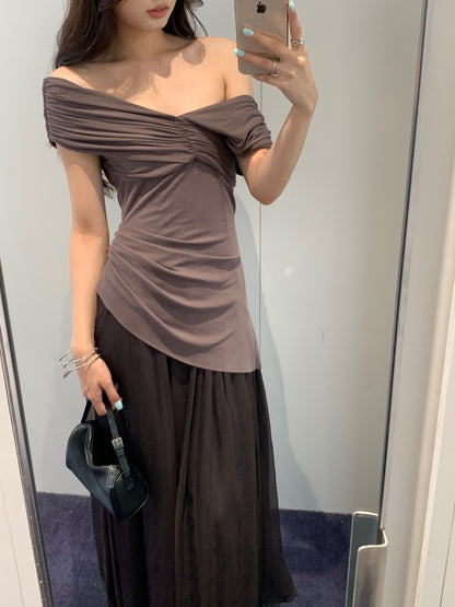 Silk Paneled Long Dress