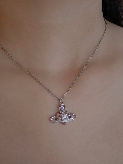 New Diamante Heart Pendant Necklace