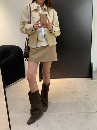 Alter-suede Collared Blouson