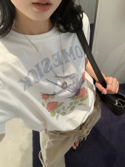 Rose & Swallow Tee