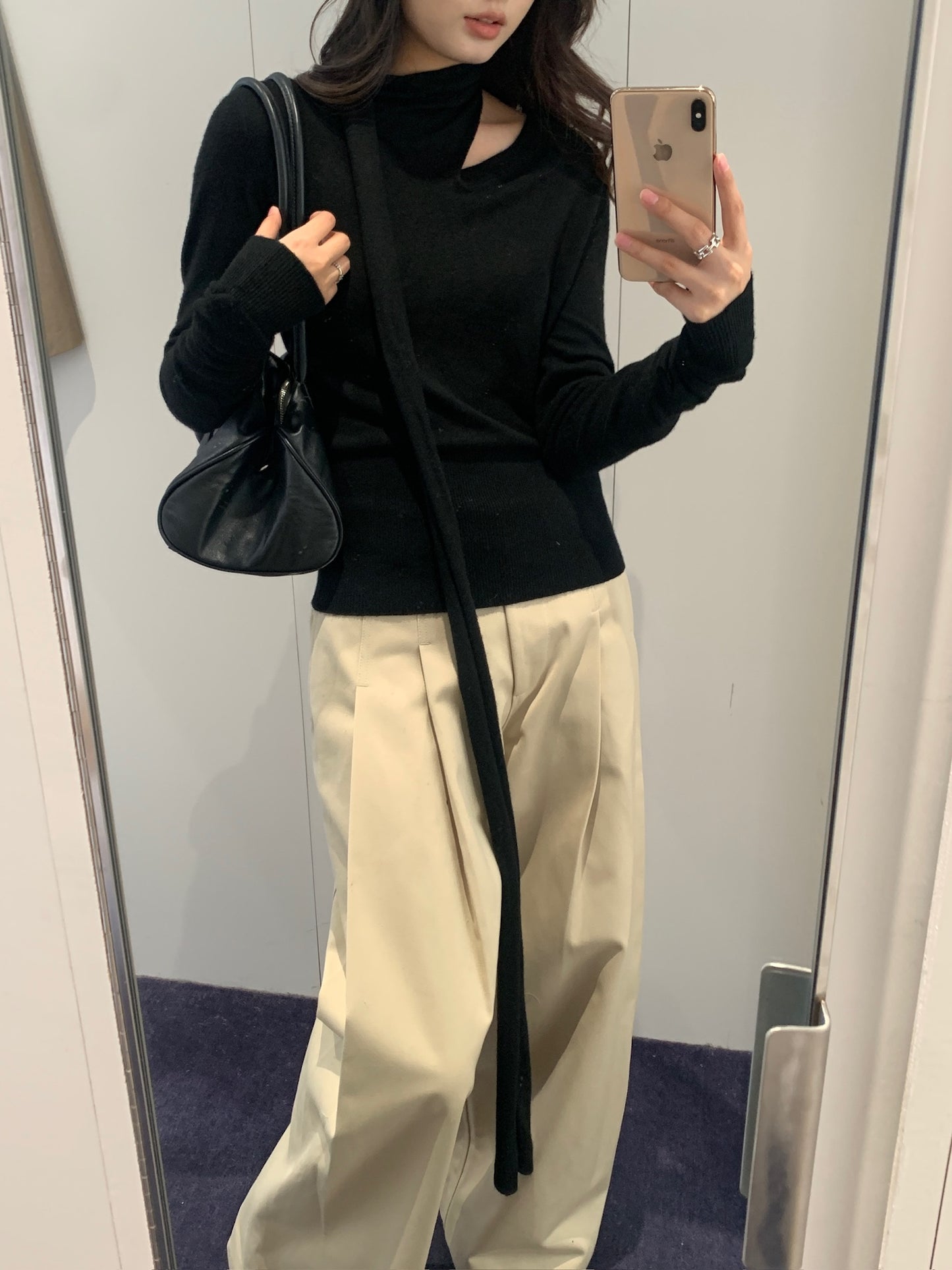 Scarf Fitted Sweater