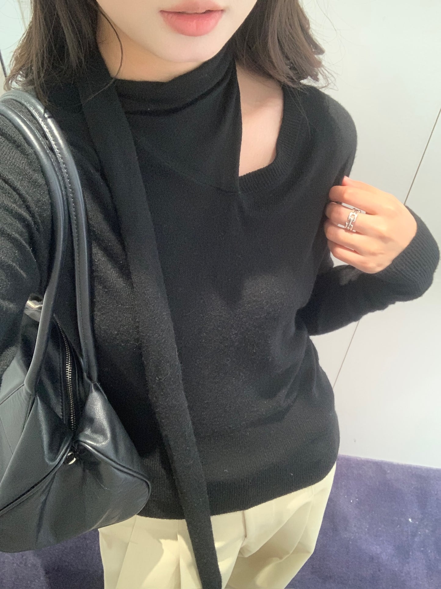 Scarf Fitted Sweater