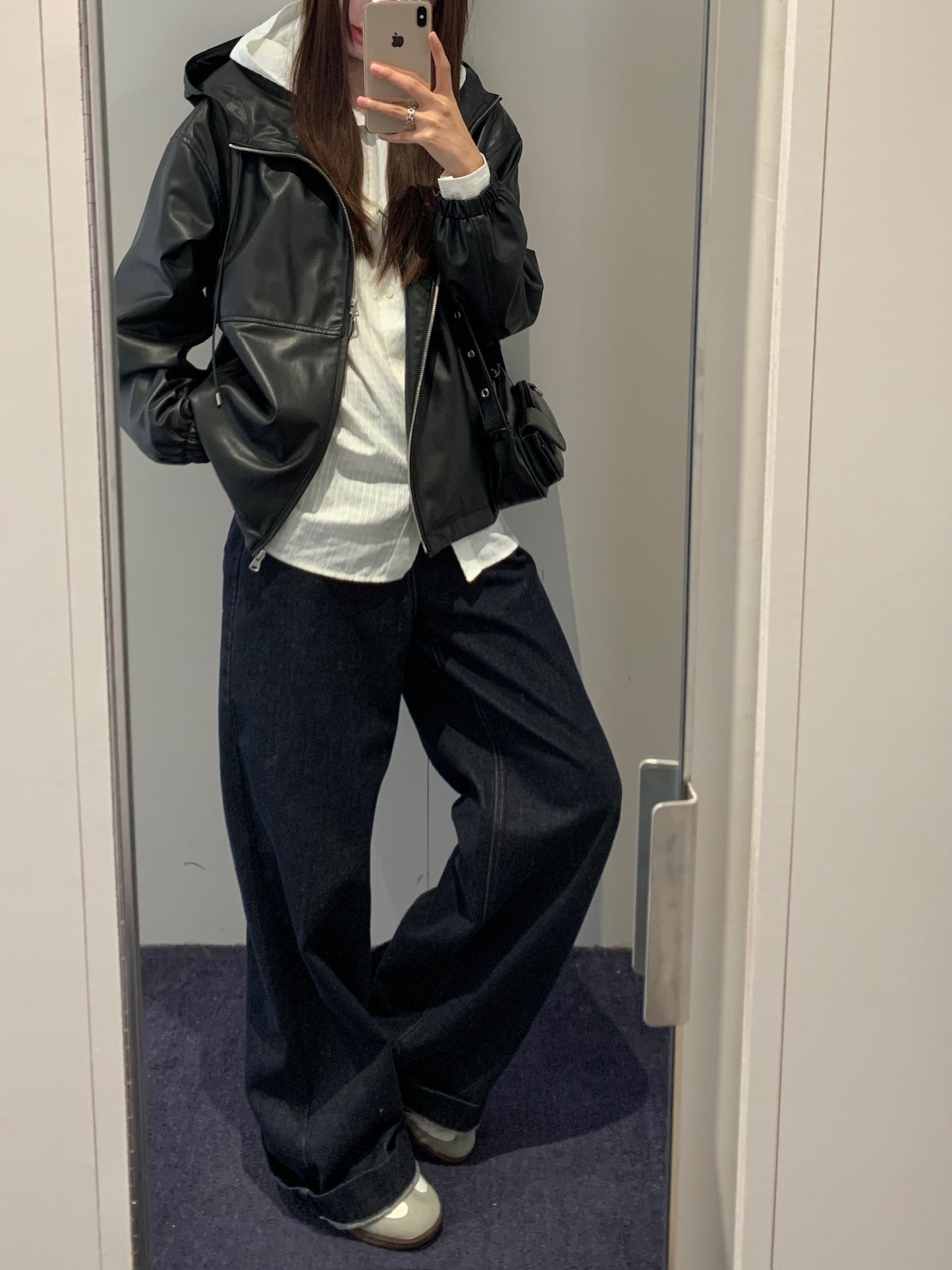 Vegan Leather Windbreaker
