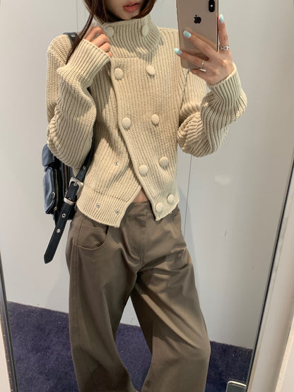 Hooded Button Cardigan