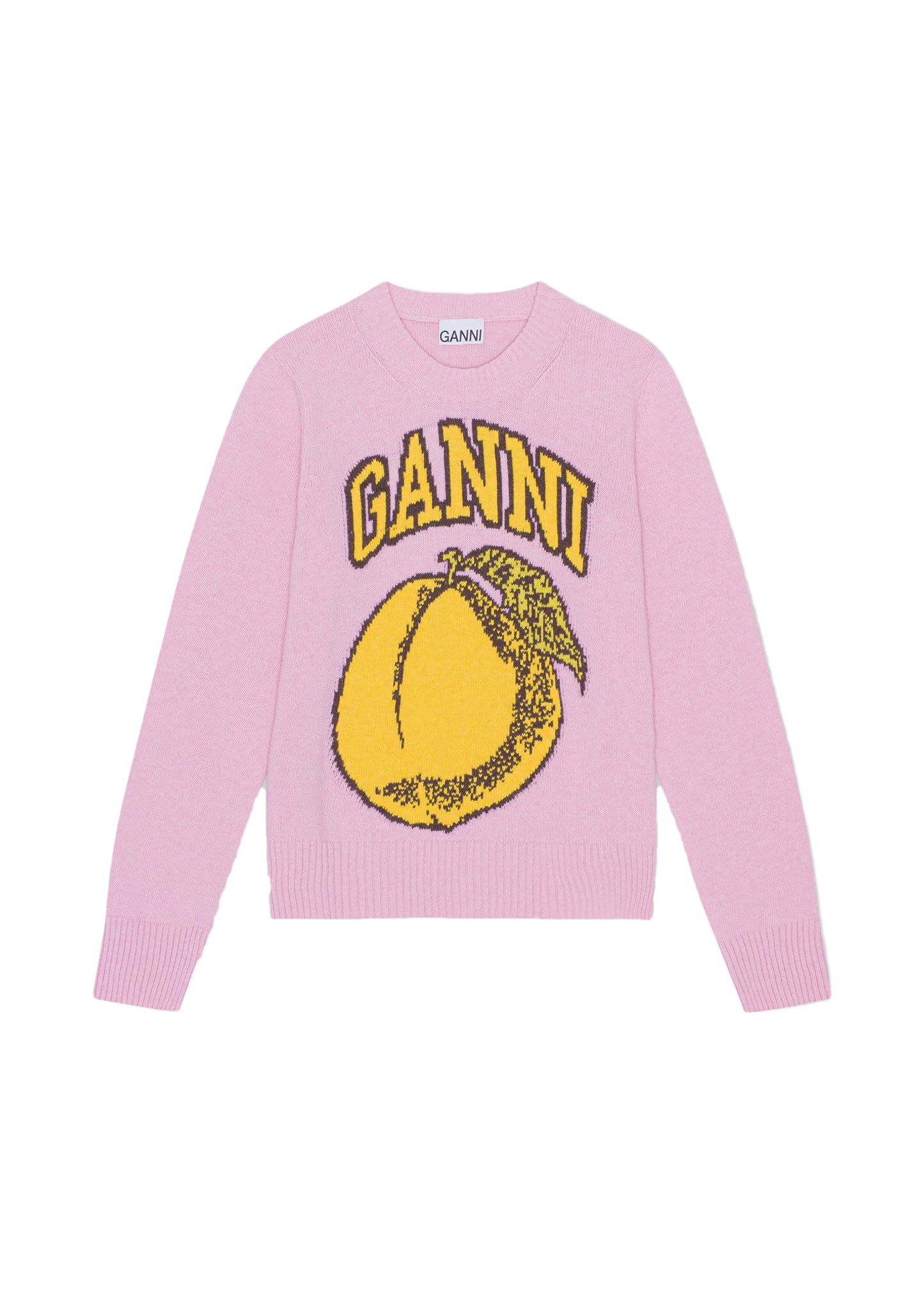Graphic O-neck Peach Pullover