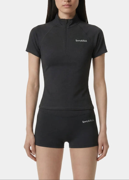 Serif Logo SS Sports Quarter Zip