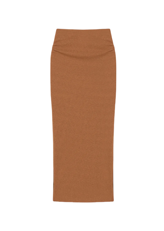 NORINE Ruched Mesh-jersey Midi Skirt