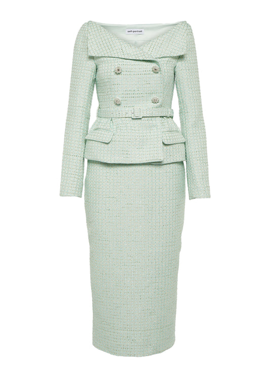 Boucle Tailored Midi Dress