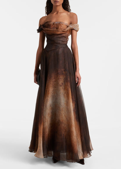 Chichi Silk Bustier Gown