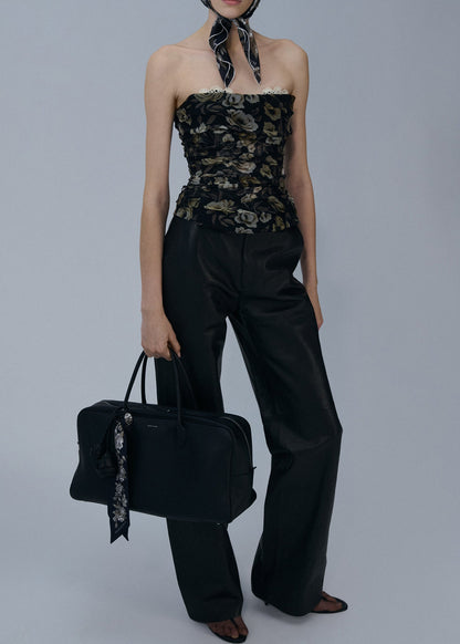 Ruched Lace-detail Corset
