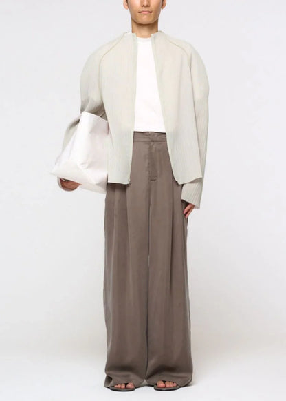 Pleats Zip Up Jumper