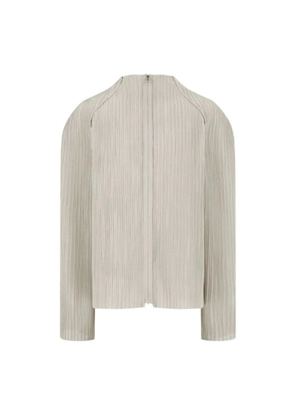 Pleats Zip Up Jumper