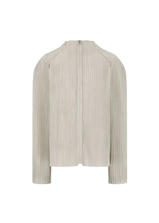 Pleats Zip Up Jumper