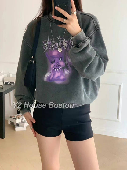 Print Washed Sweatshirt