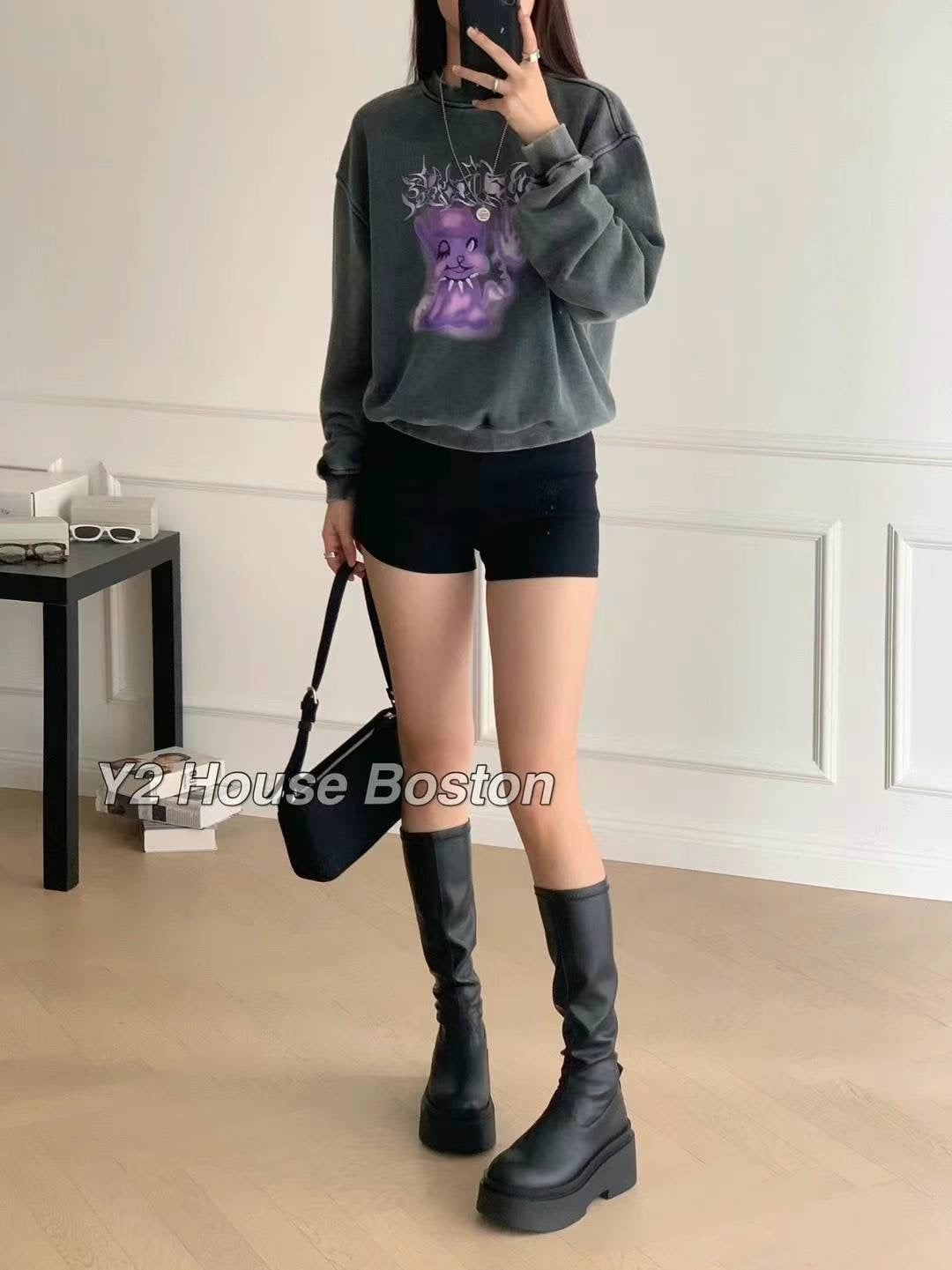 Print Washed Sweatshirt