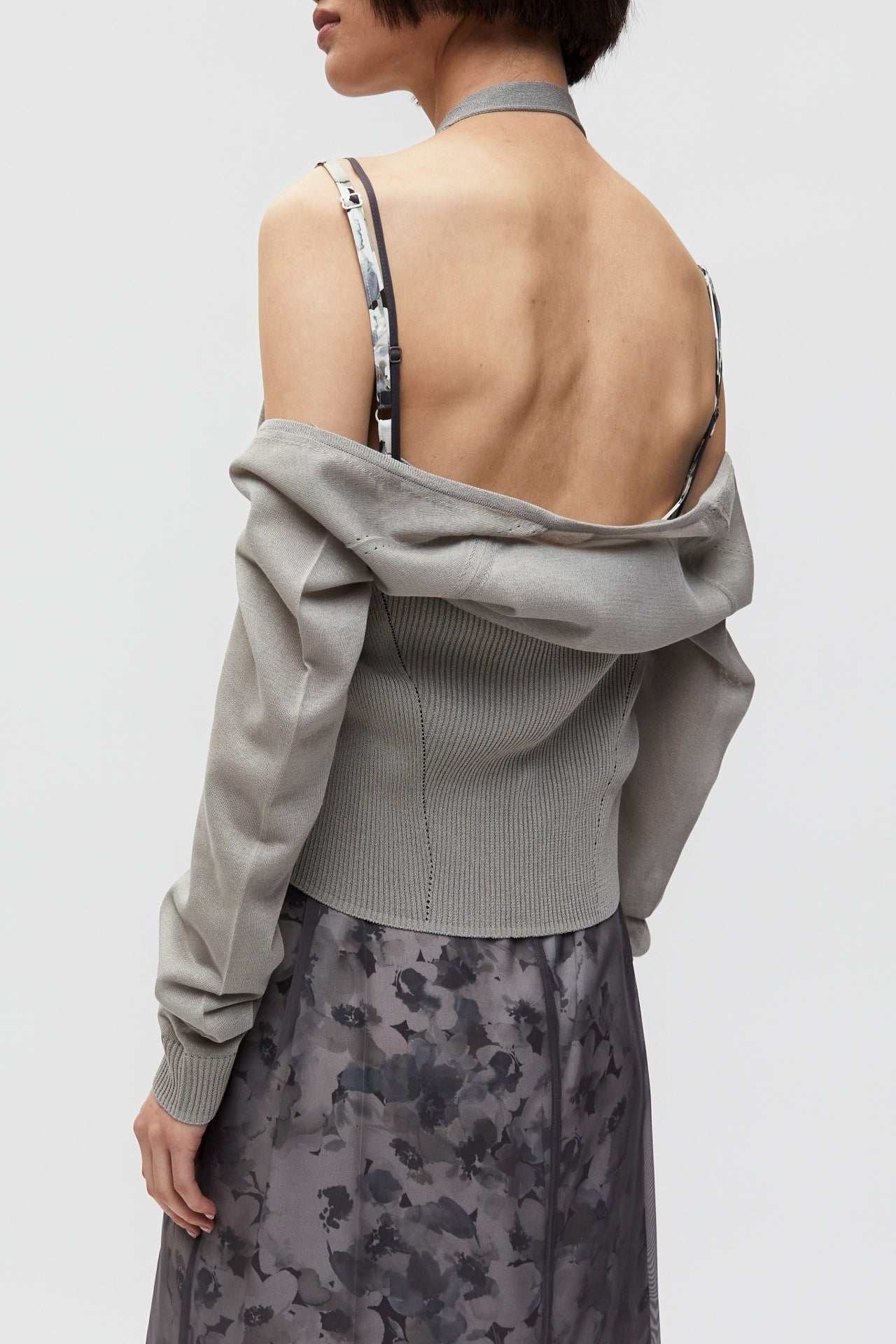 Halter Layered Knit Top