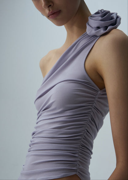 One-Shoulder Rose Top
