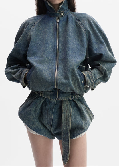 Underlayer Flared Denim Shorts