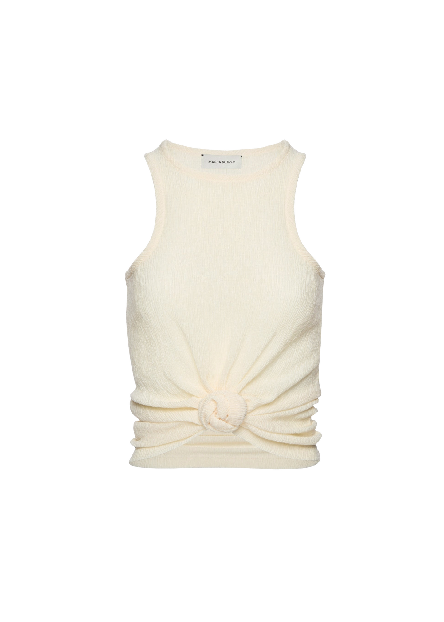 Crepe Knotted Tank Top