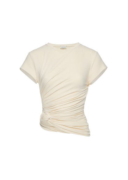 Side Knot Drape T-Shirt