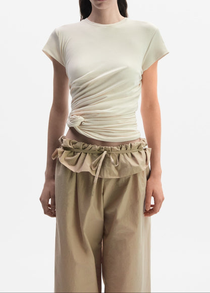 Side Knot Drape T-Shirt