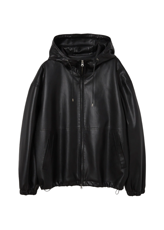 Vegan Leather Windbreaker