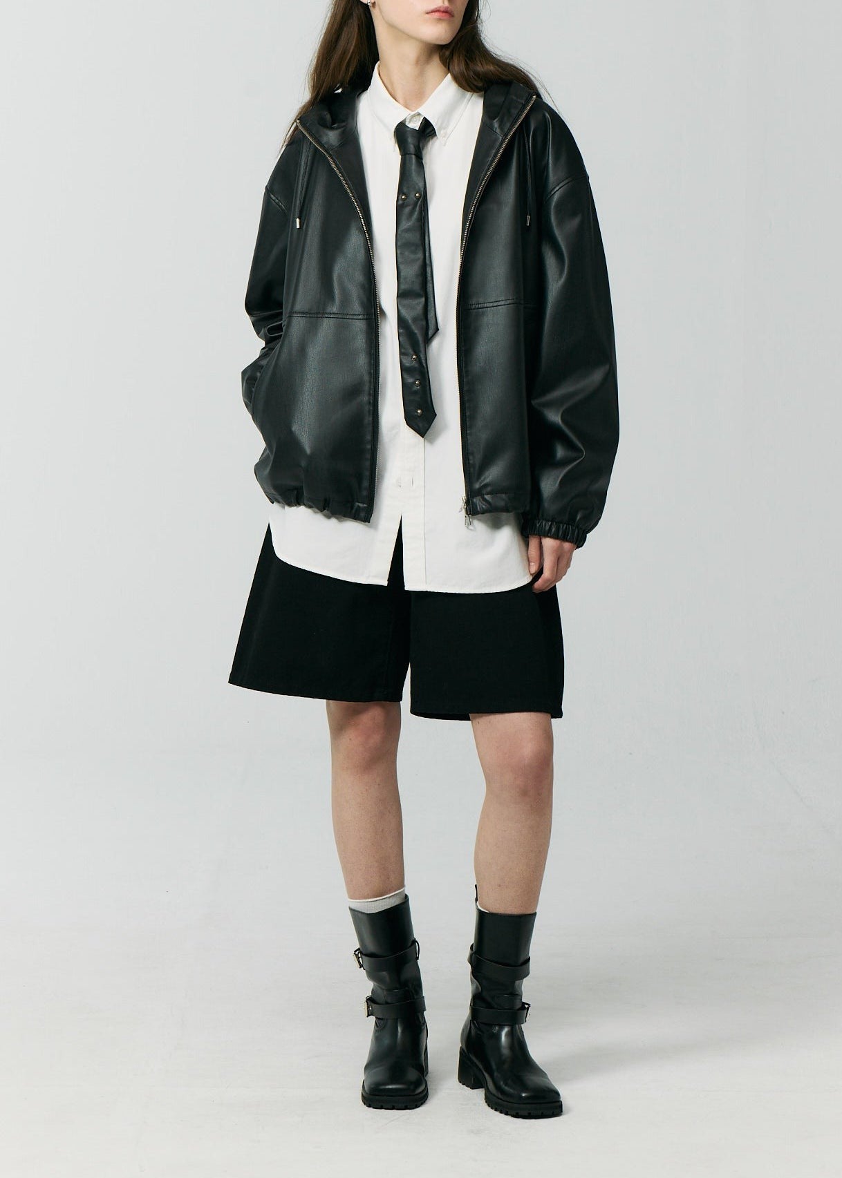 Vegan Leather Windbreaker