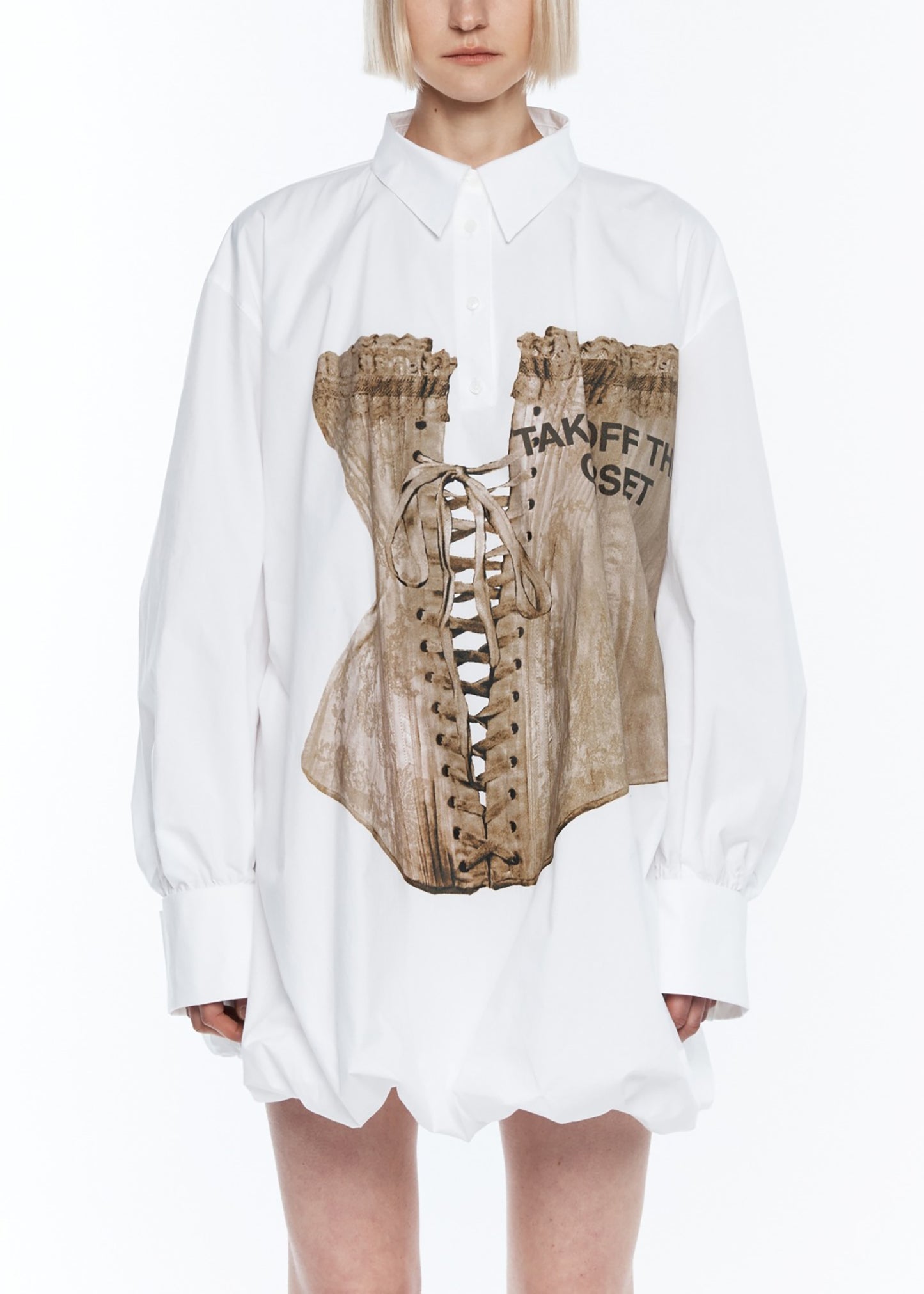 Balloon Corset Printed Dress