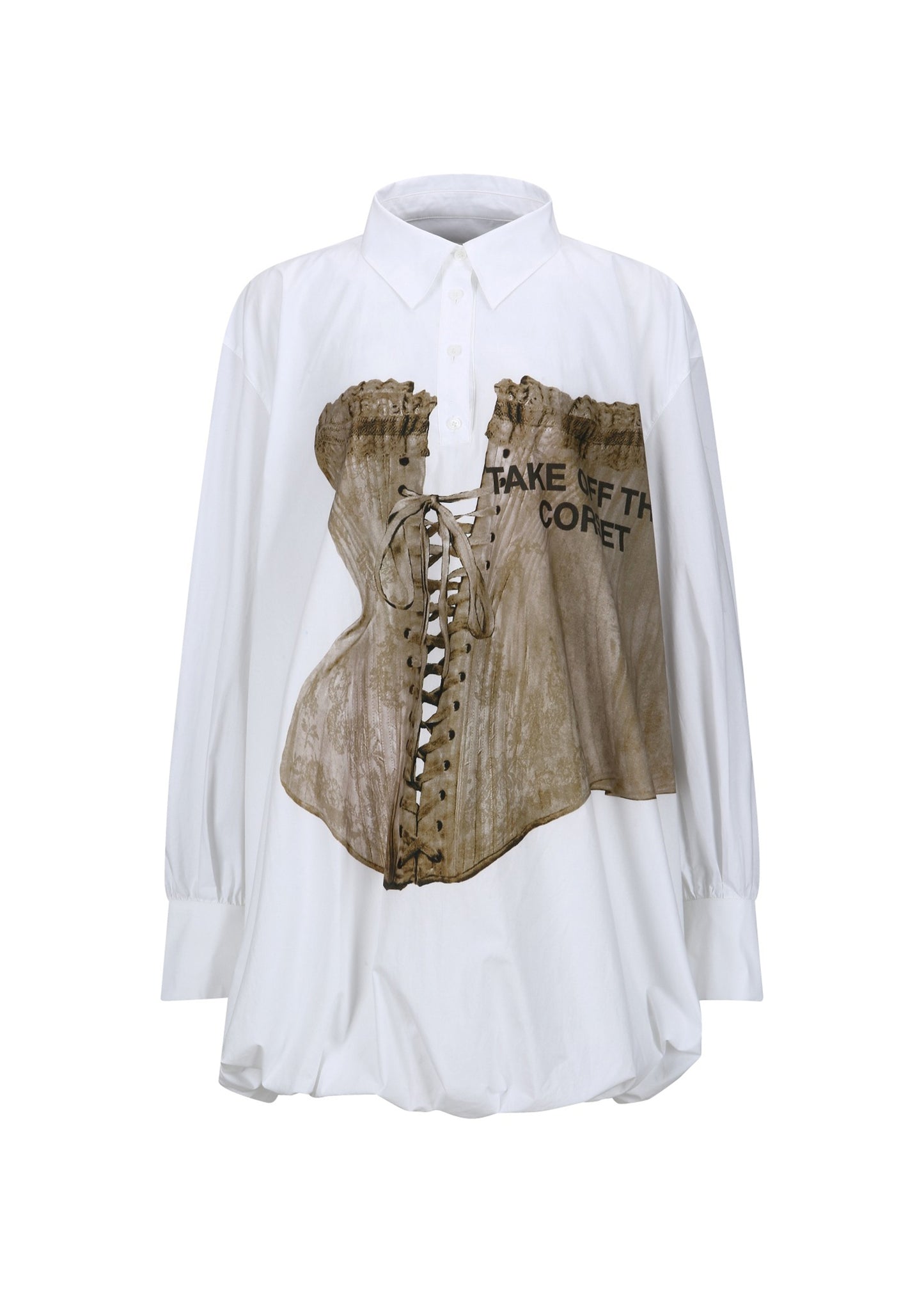 Balloon Corset Printed Dress