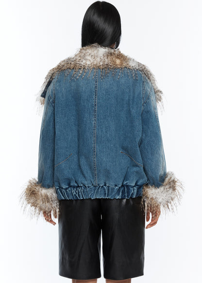 Faux Fur Denim Jacket