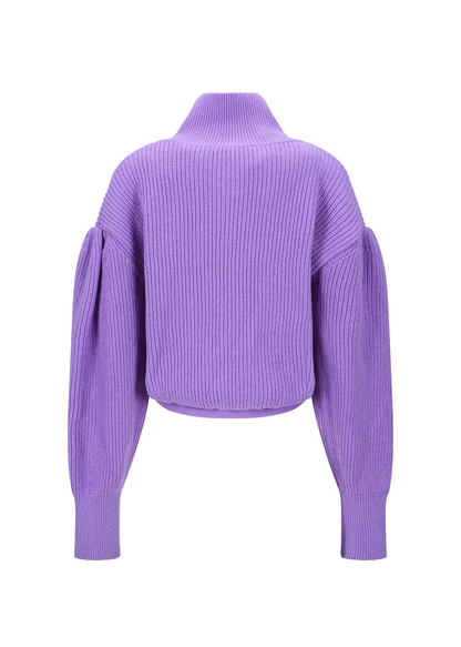 Highneck Hemline Cardigan