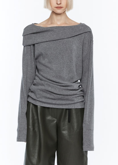 Off Shoulder Cross-over Long Sleeve Top