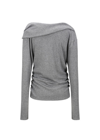 Off Shoulder Cross-over Long Sleeve Top