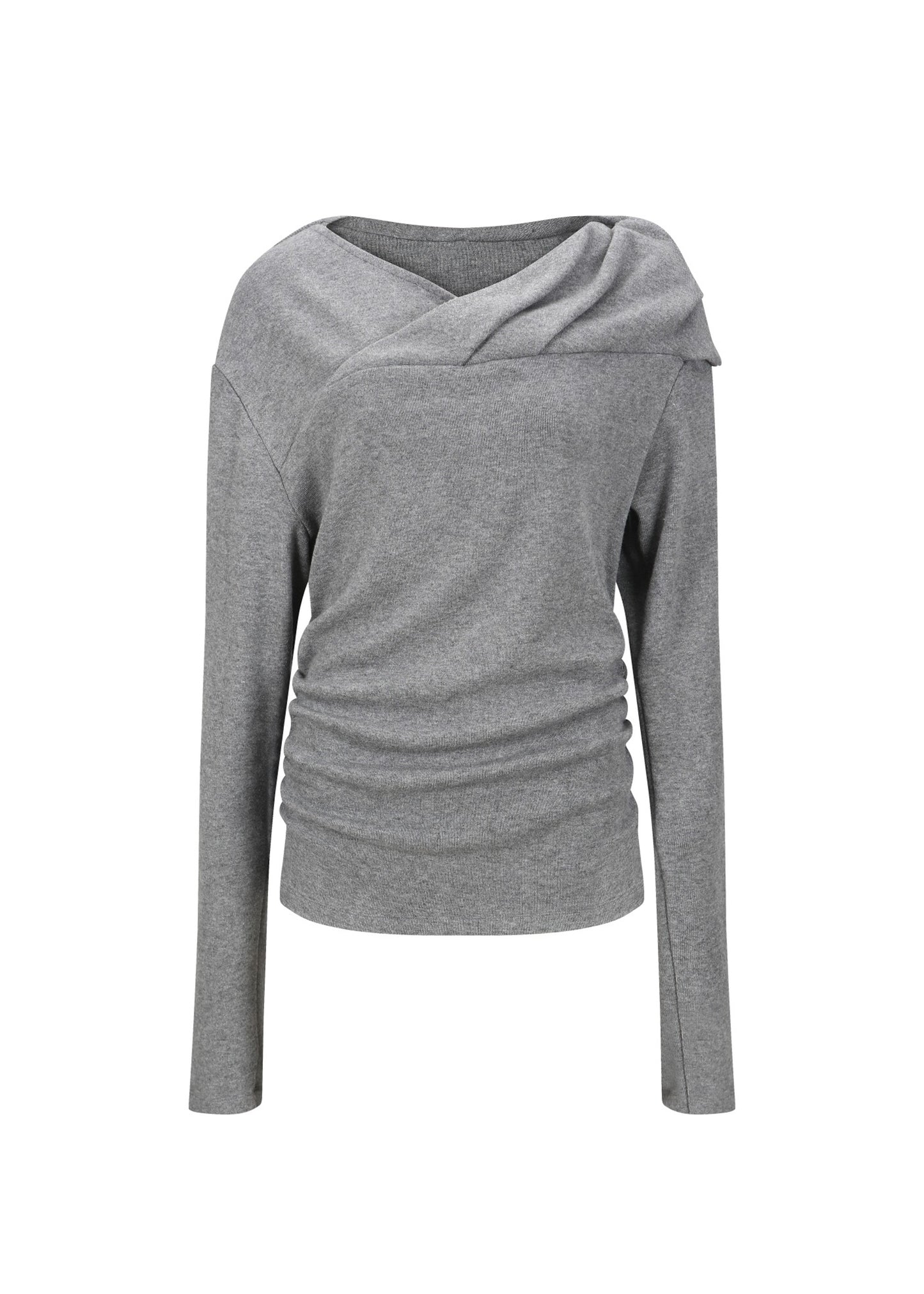 Off Shoulder Cross-over Long Sleeve Top