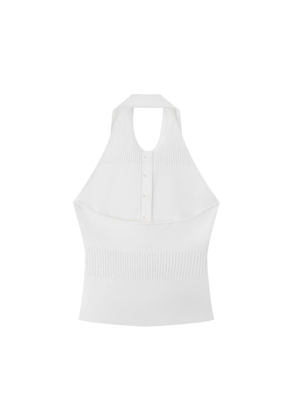 Sleeveless Polo Halter Top