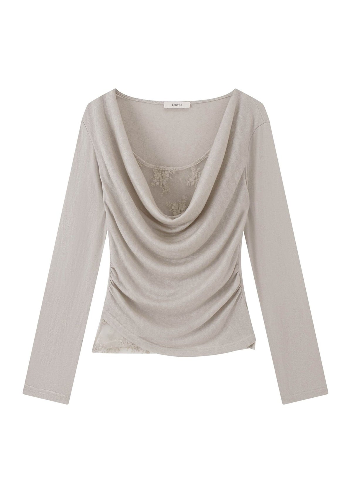 Drape Lace Long-sleeve