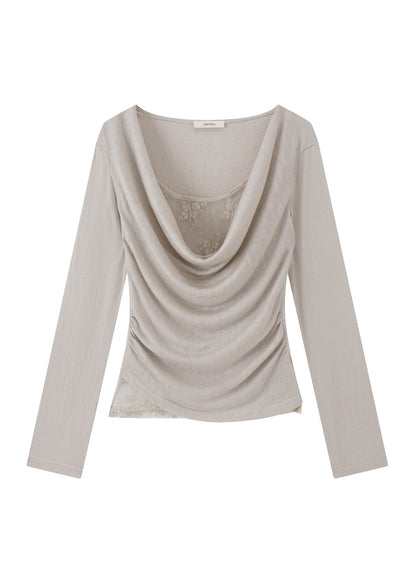 Drape Lace Long-sleeve