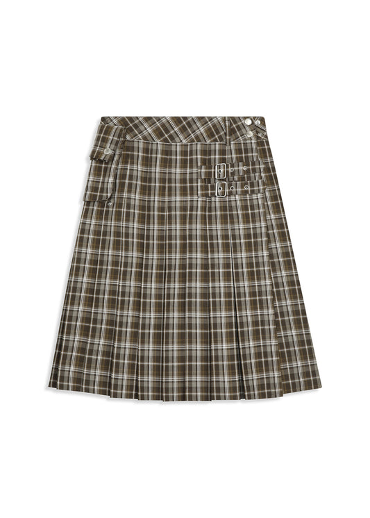 Check Cargo Pocket Kilt Skirt